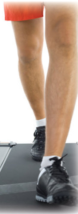 Legs walking on treadmill