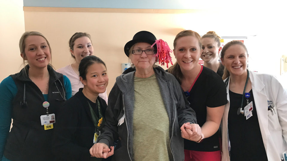 Lena and her rehab staff