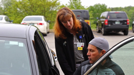 patient with driving instructor