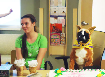 Emily Jewitt with her stuffed dog