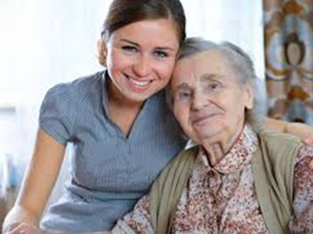 Home Care nurse with patient