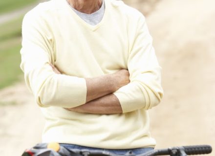 Man sitting on bike