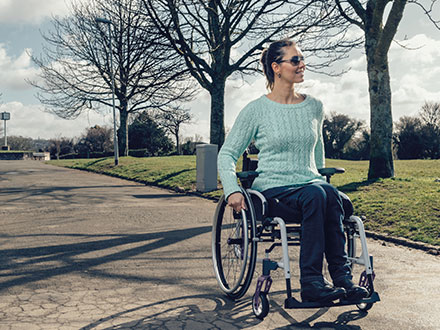 Woman in wheelchair