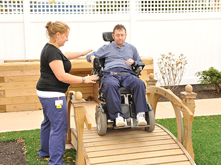 Patient and therapist at mobility park