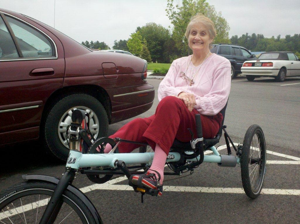 Patient on adaptive bike