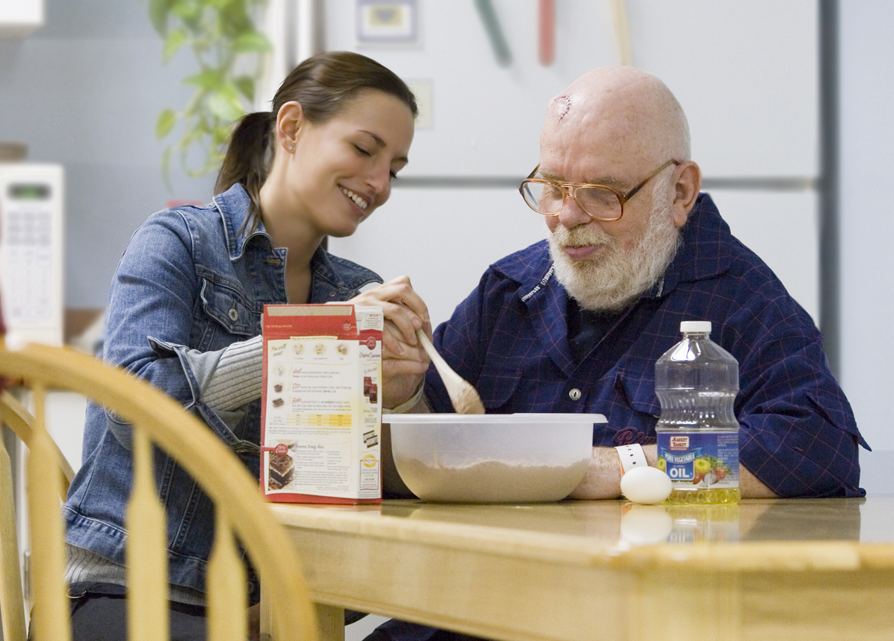 Occupational Therapist with Patient in kitchen